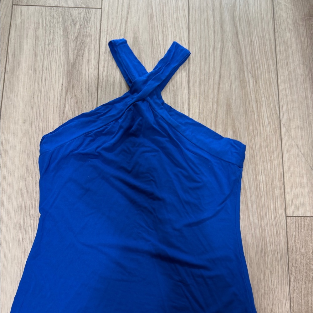 Blue Halter Neck shirt